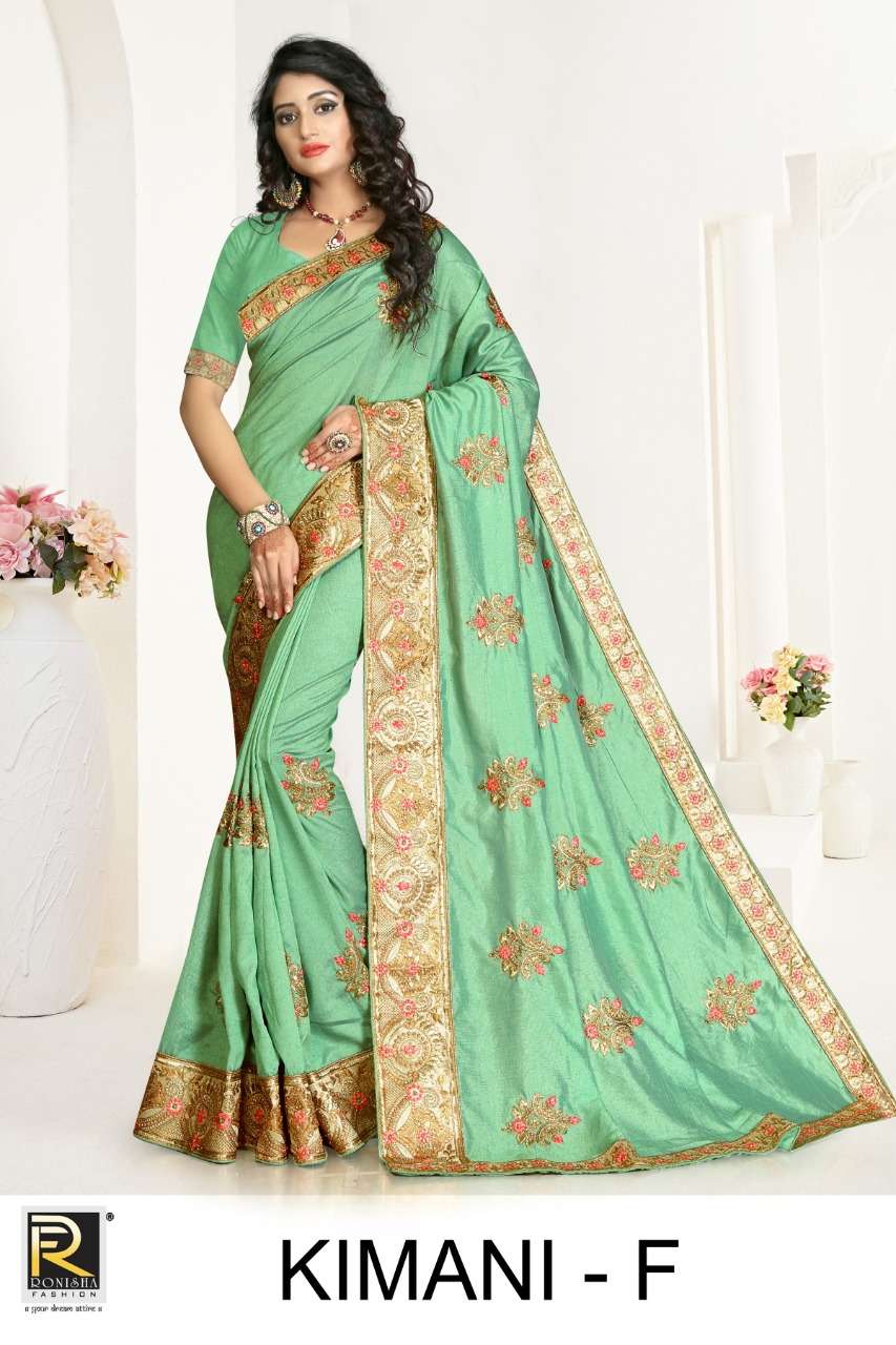 Kimani by ranjna saree embroidery warked heavy diamond work saree Collection 