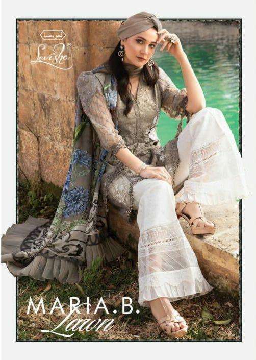 levisha maria b lawn designer pakistani lawn dress materials