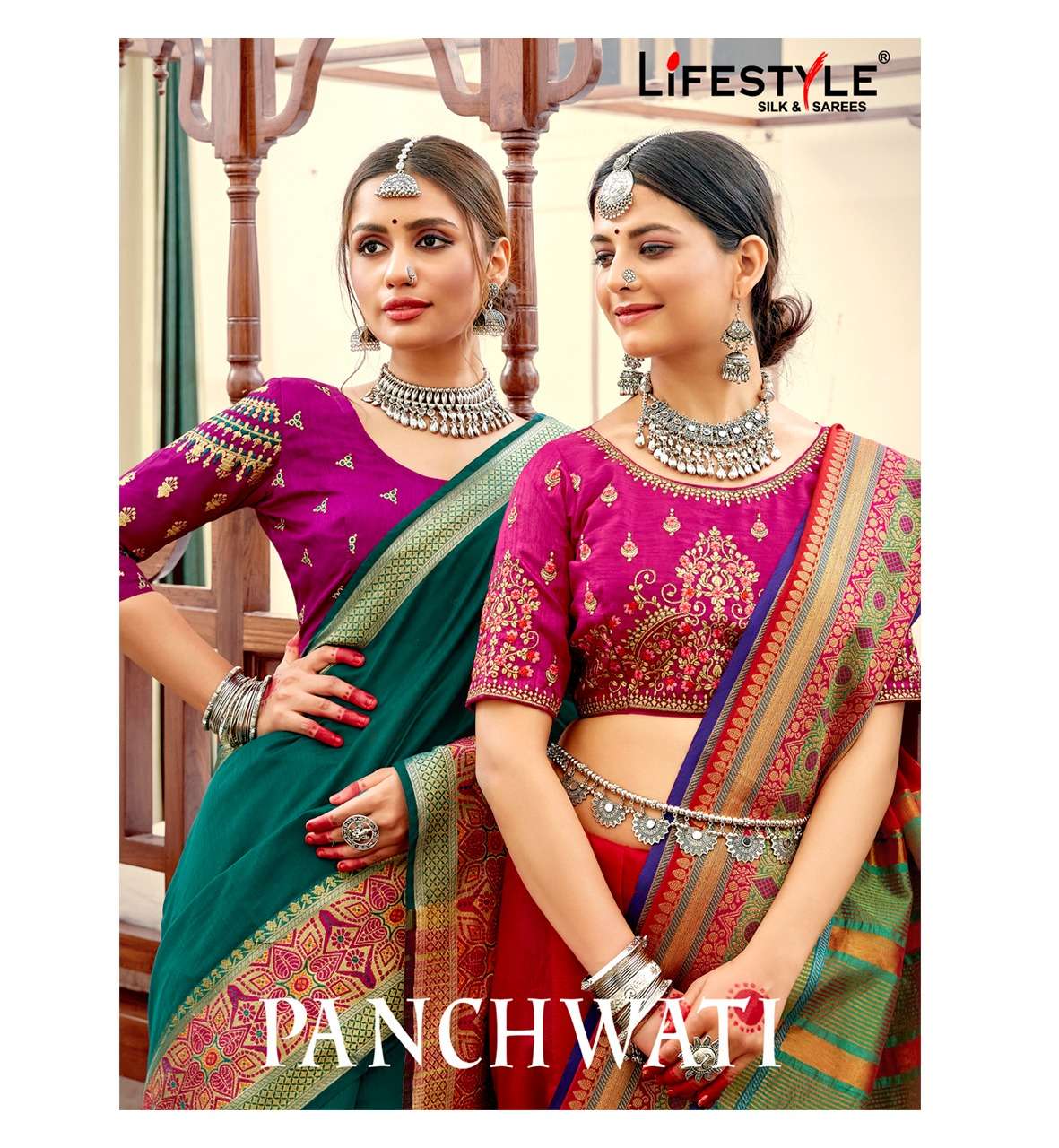 lifestyle panchwati chanderi silk traditional wear saree