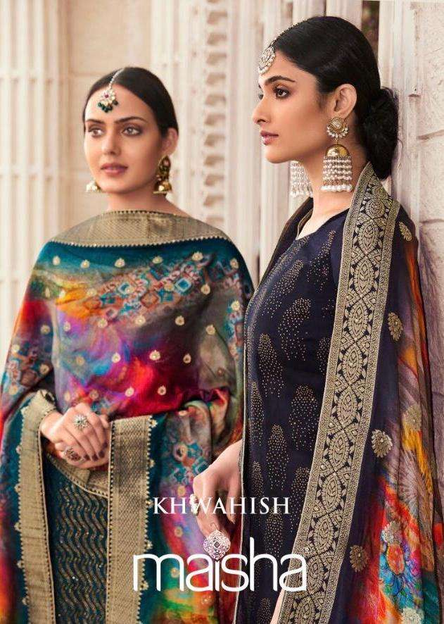 maisha khwahish 9301-9306 series silk designs of women salwar suits 2021 