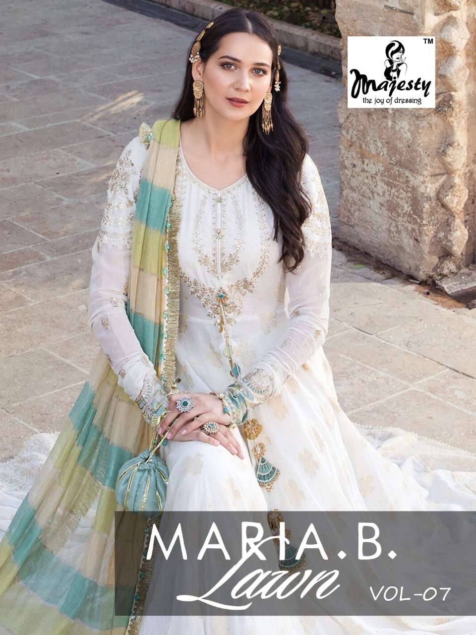 majesty maria b lawn vol 7 jam silk pakistani summer dresses collection