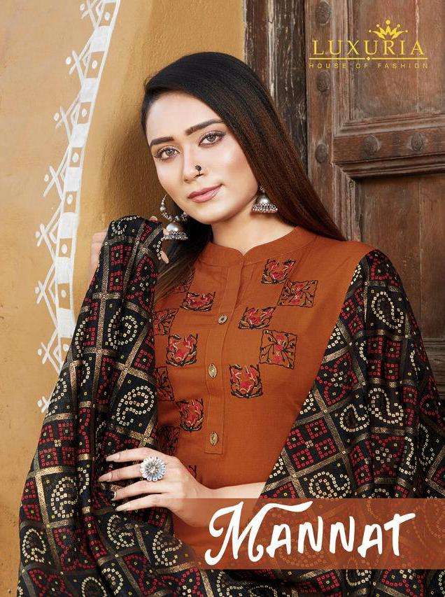 mannat by luxuria rayon slub kurti with dupatta concept