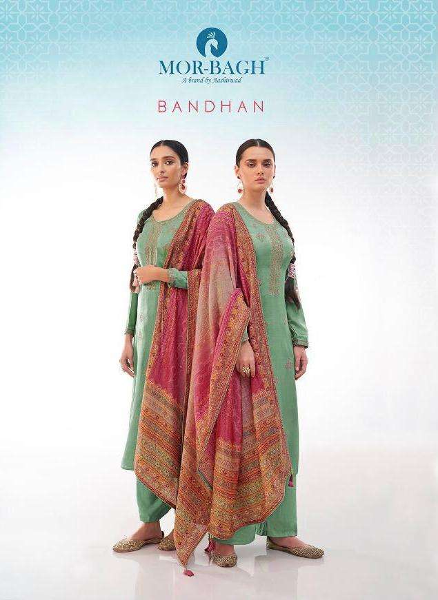 mor bagh present bandhan tussar silk designer fancy salwar kameez