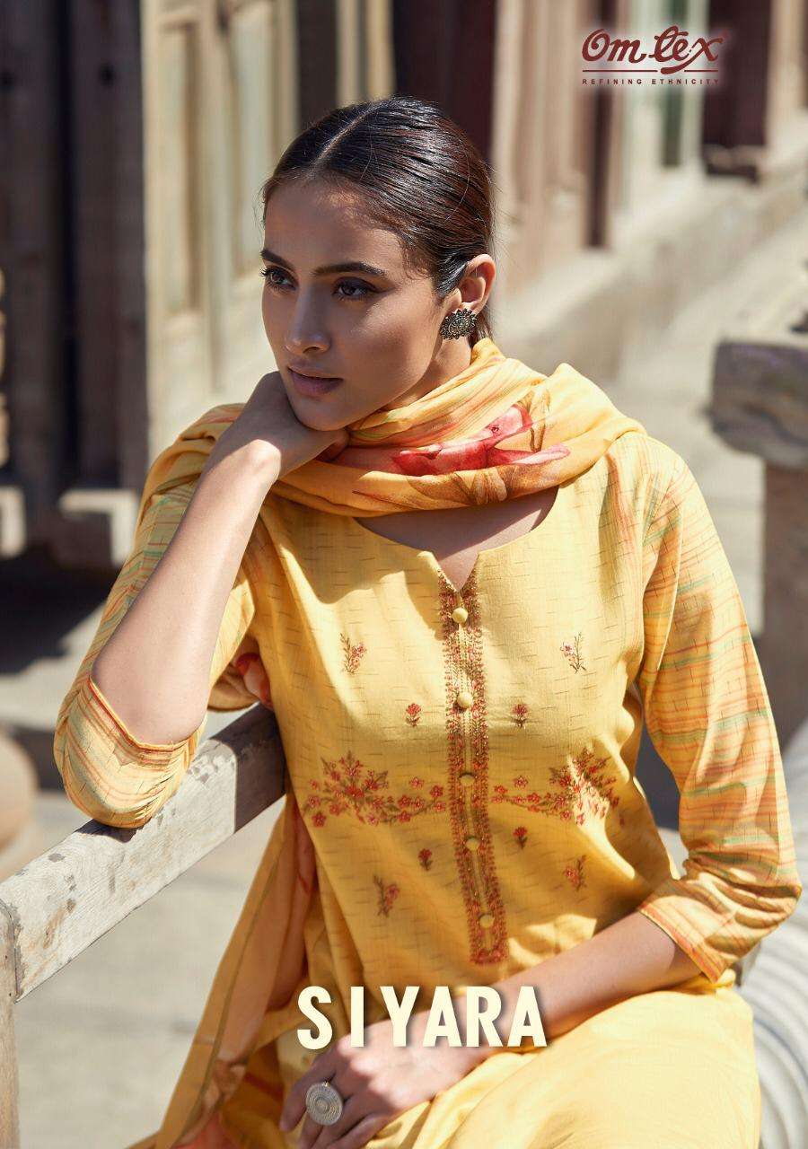 om tex siyara handloom cotton print with embroidery dresses 2021 collection 