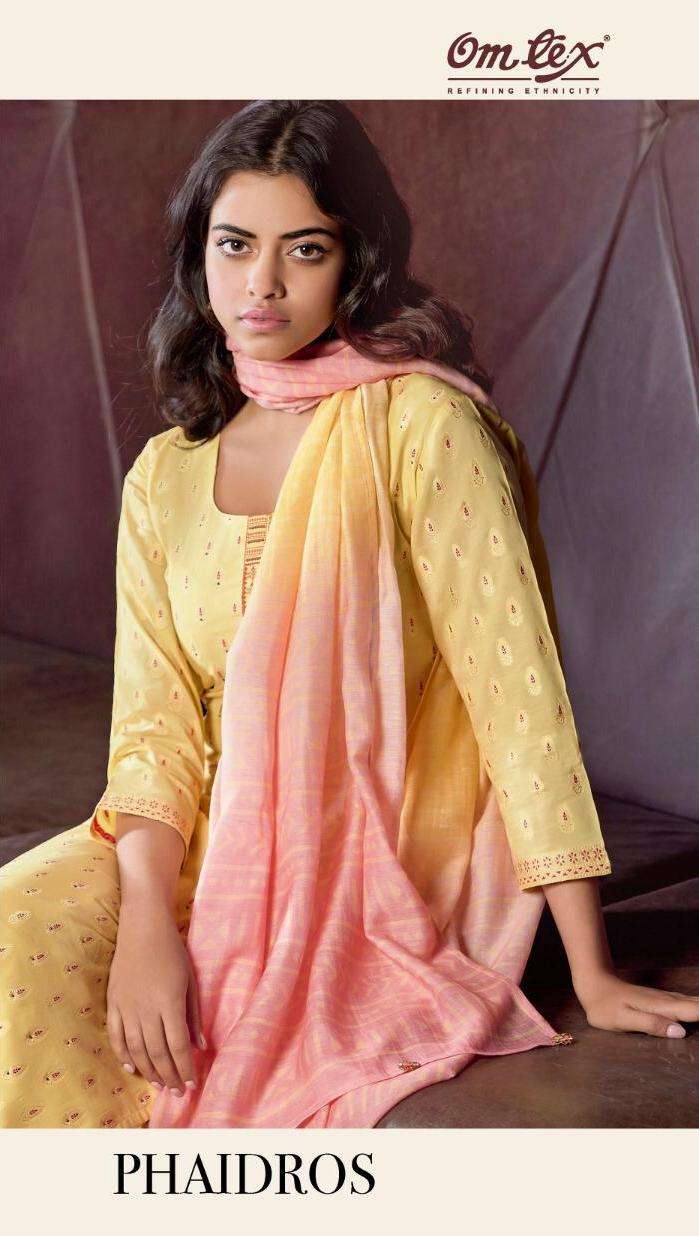 omtex phaidros handloom cotton jacquard ethnic style salwar kameez