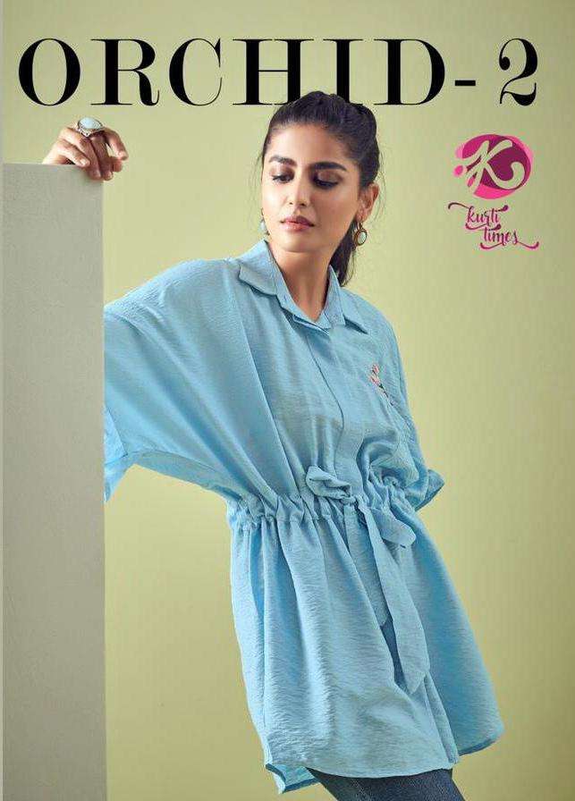 orchid vol 2 by kurti times viscose embroidery short top wholesaler
