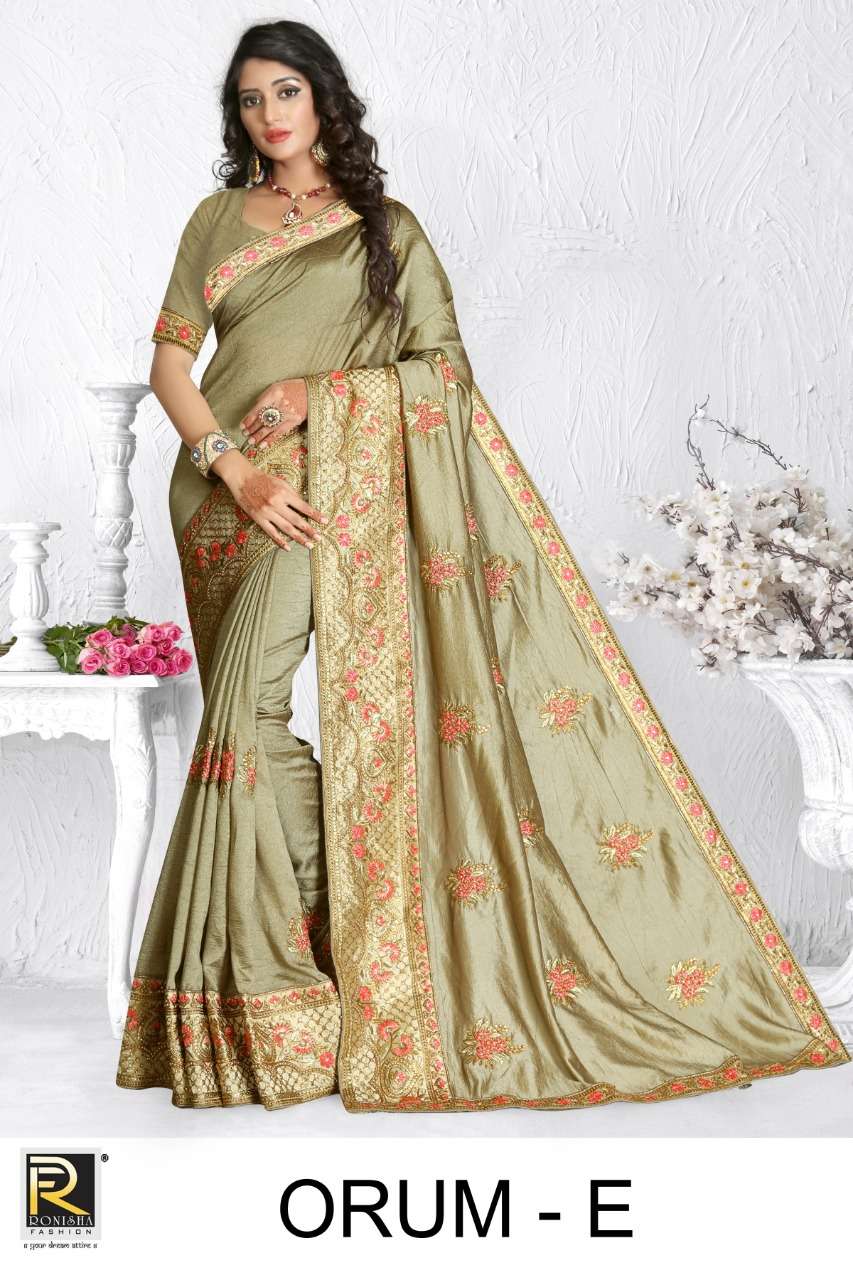 Orum by ranjna saree embroidery warked heavy diamond work saree Collection 