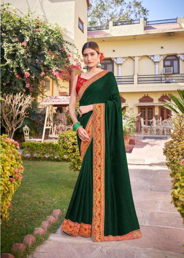 parampara by right women designer vichitra silk fancy saree wholesaler