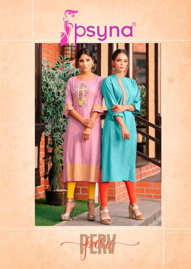 perv by psyna rayon handwork fancy kurtas collection