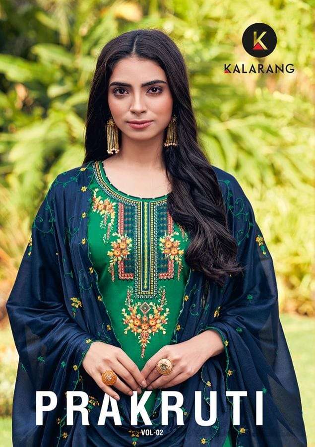 prakruti vol 2 by kalarang pure jam silk cotton patiyala salwar kameez