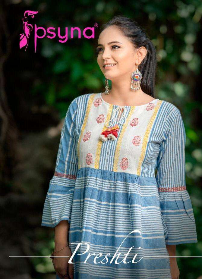 psyna preshti cotton short top summer wear collection