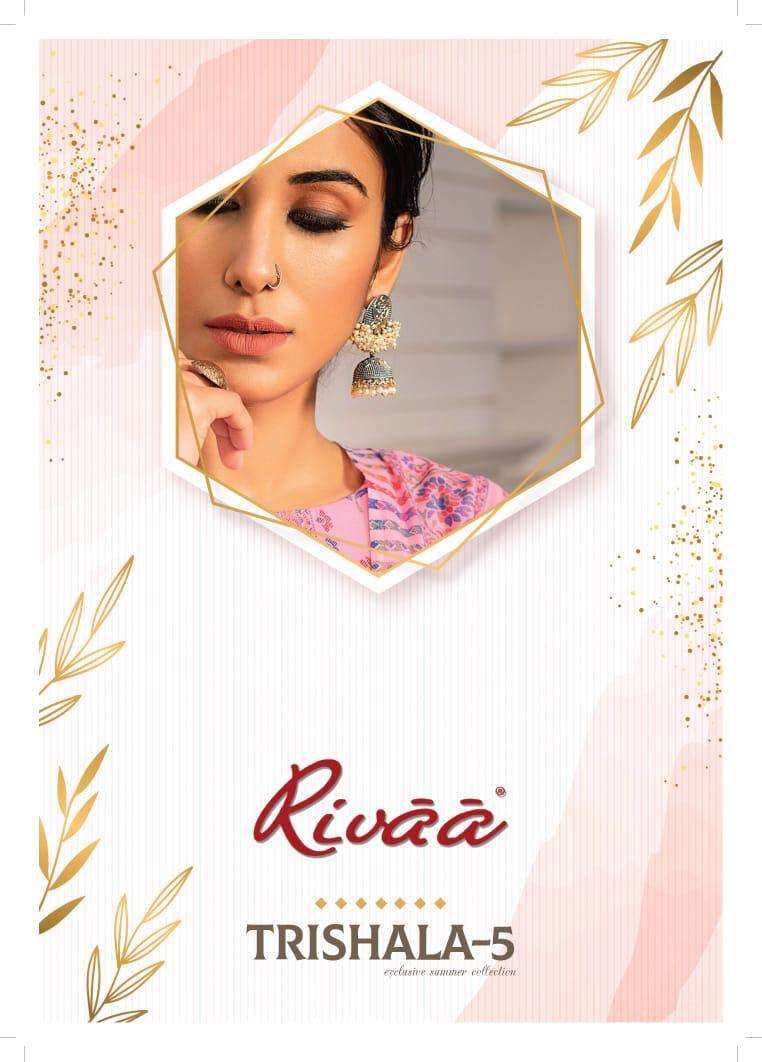 rivaa exports wholesaler in surat trishala vol 5 pure cotton dress catalog 