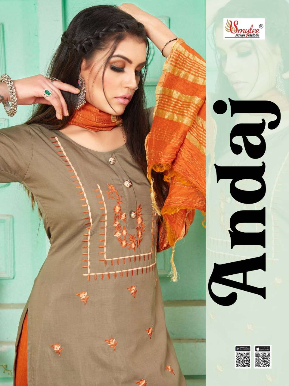 rung present andaj maslin embroidery readymade top plazzo and dupatta