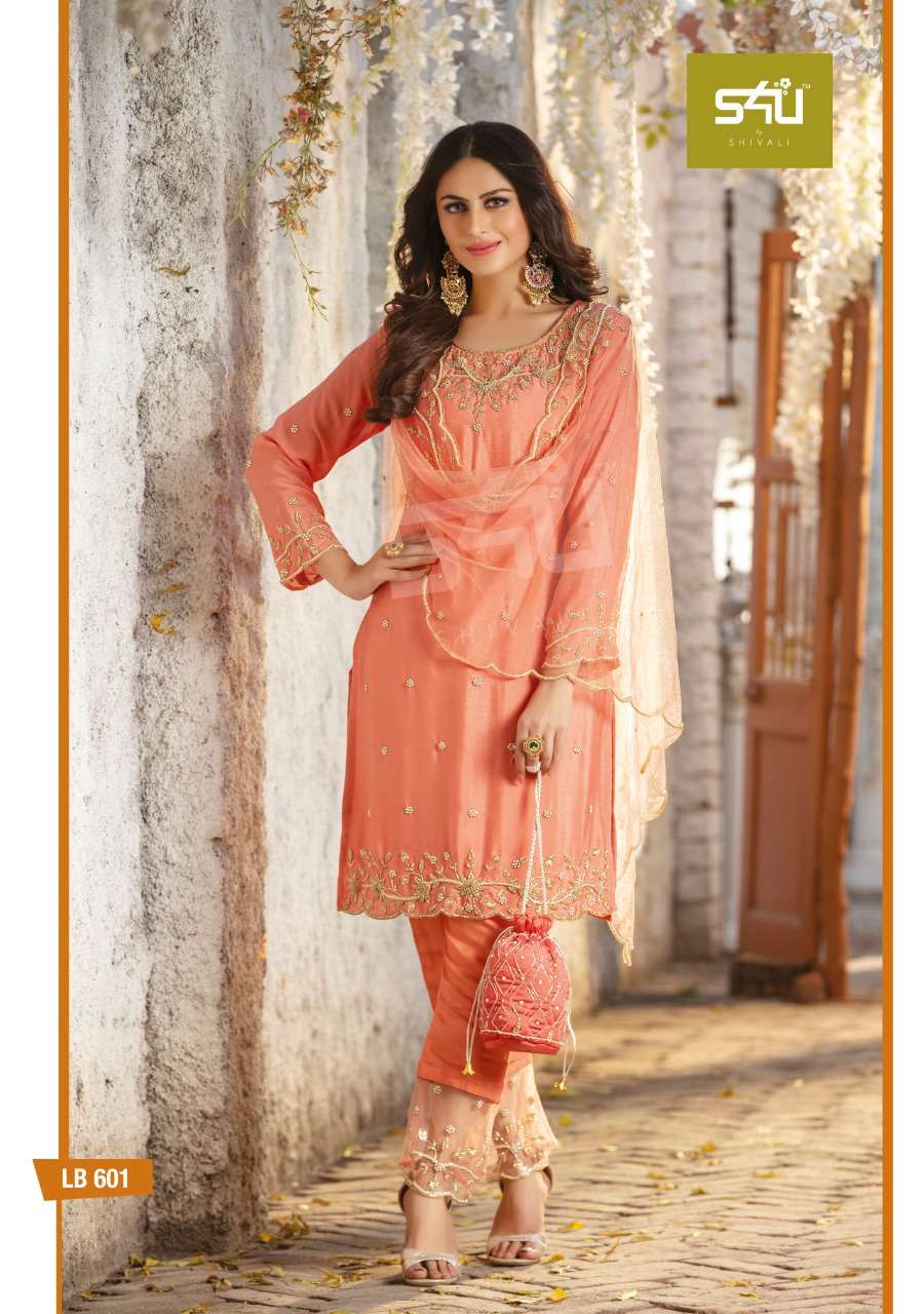 s4u la bella vol 6 eid special readymade georgette indian salwar kameez with potli bag