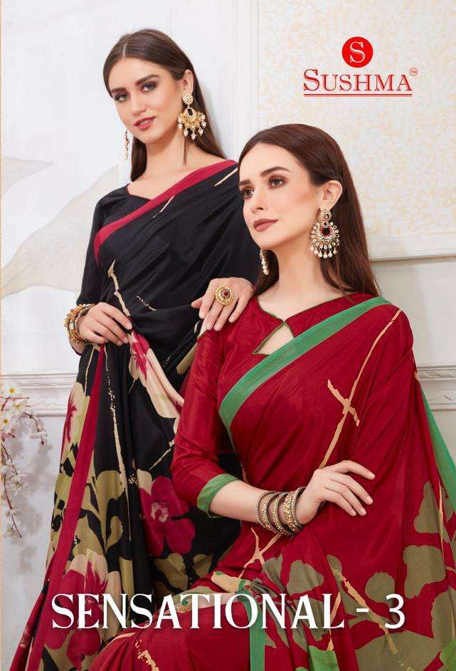 sensational vol 3 by sushma crape printed casual wear saree