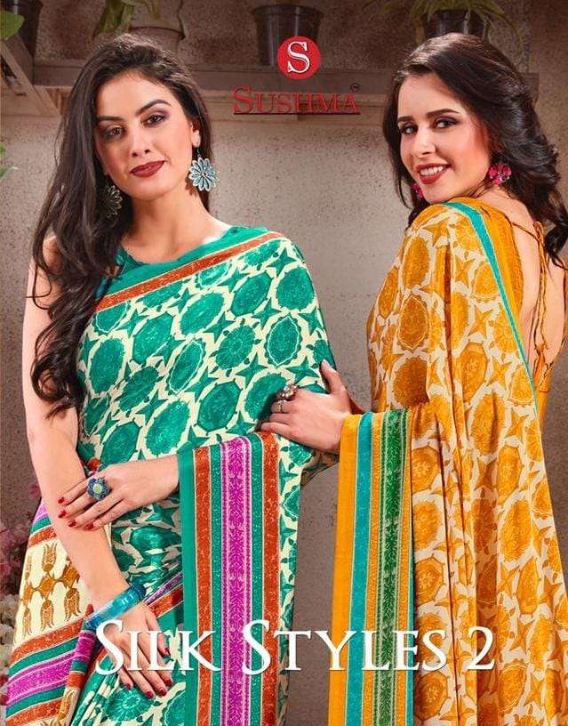 silk styles vol 2 by sushma crape printed daily wear saree