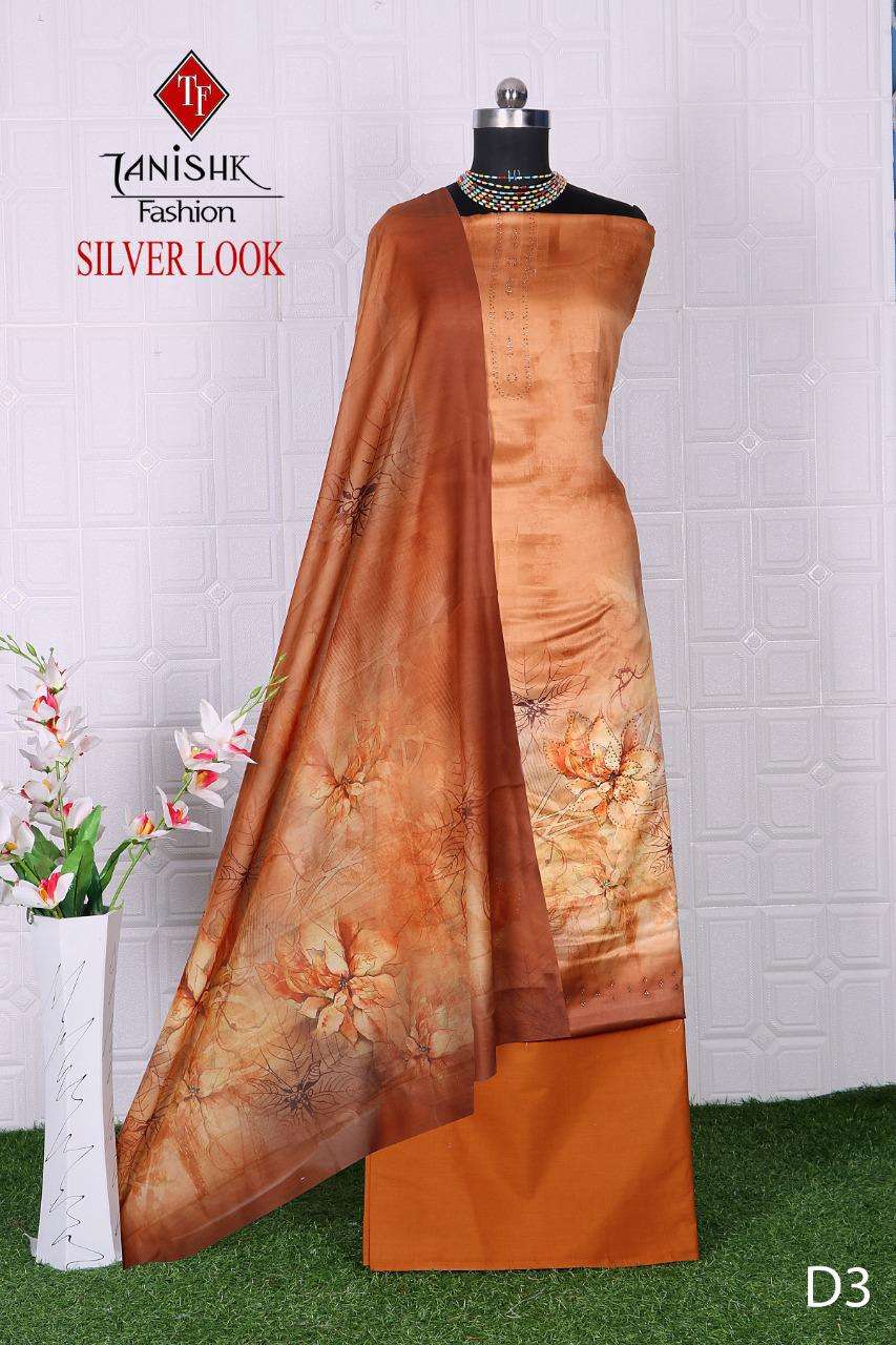 silver look by tanishk designer jam fancy dress materials