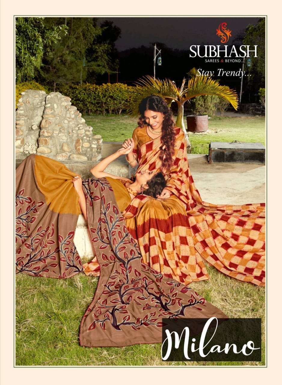 subhash saree milano 26001-26013 series silk fancy saris buy online at best rate