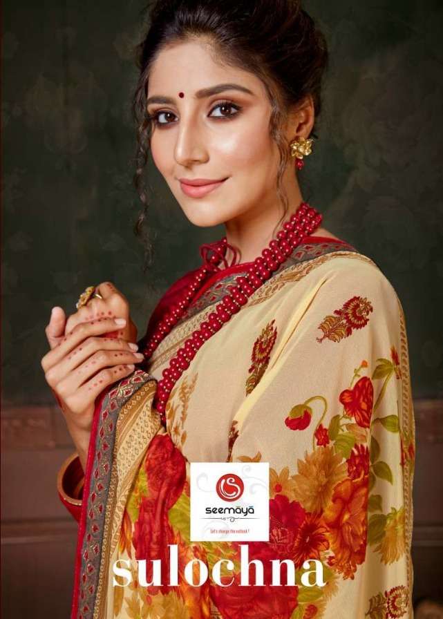sulochna by seemaya georgette printed formal wear saree