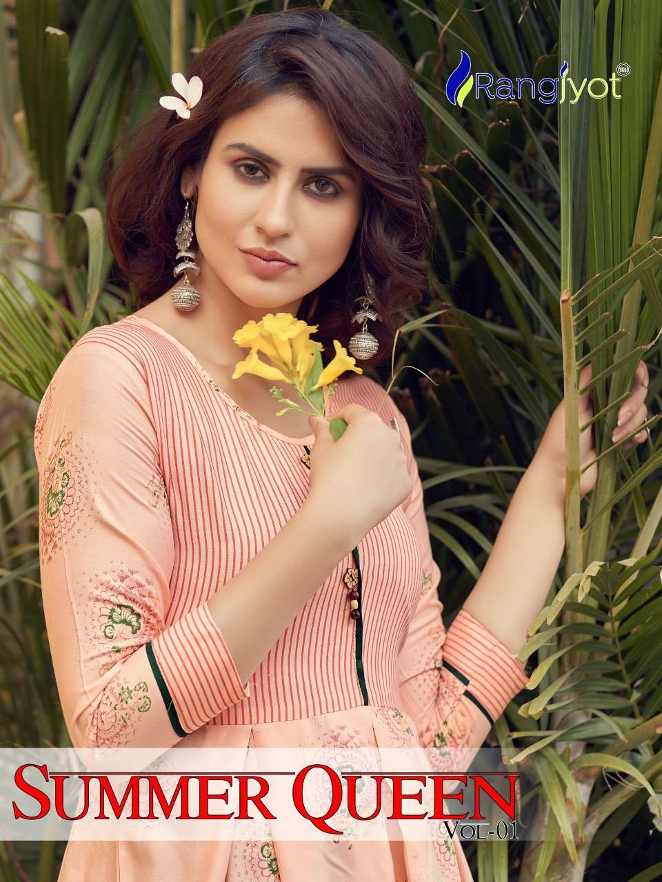 summer queen by rangjyot rayon designer kurti wholesaler