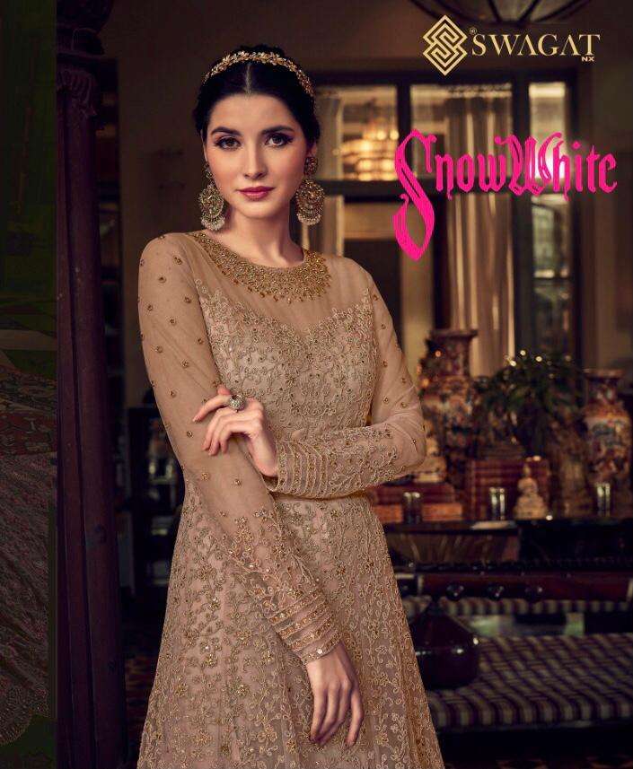 swagat snow white 6801-6808 series wedding bridal long salwar kameez