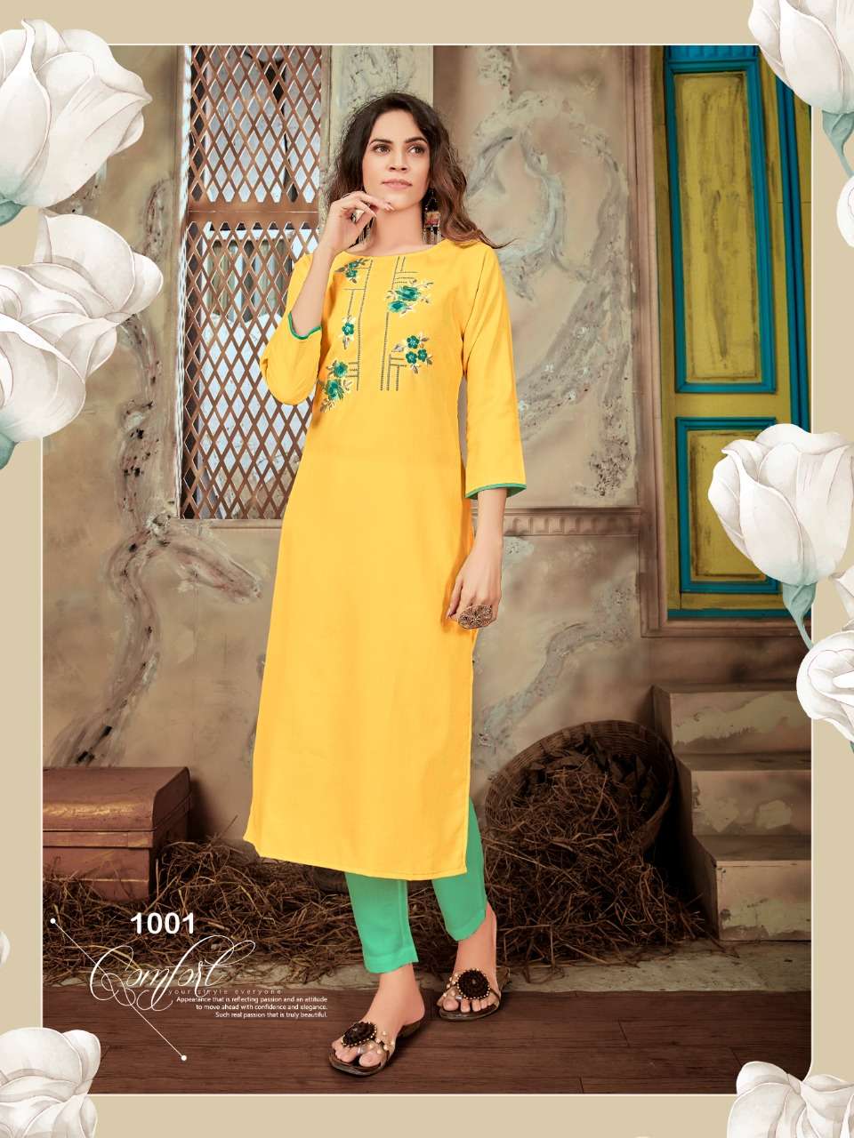 syasii designer light cotton lowest price kurti surat exporter