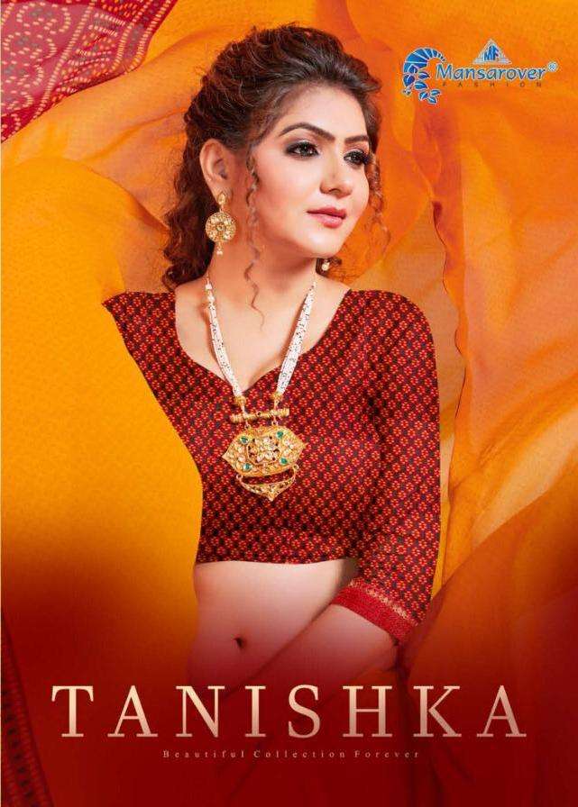 tanishka by mansarover fashion georgette bandhani printed saree wholesaler