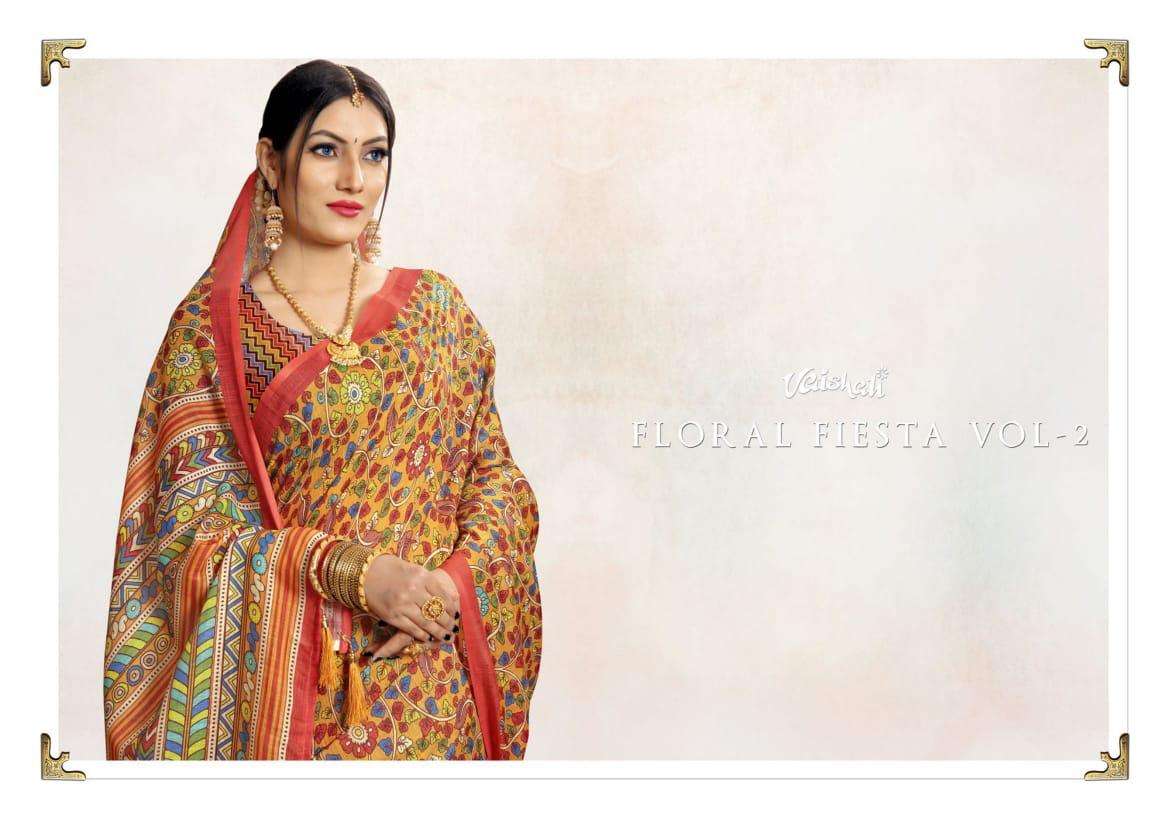 vaishali floral fiesta vol 2 designer linen fancy sarees
