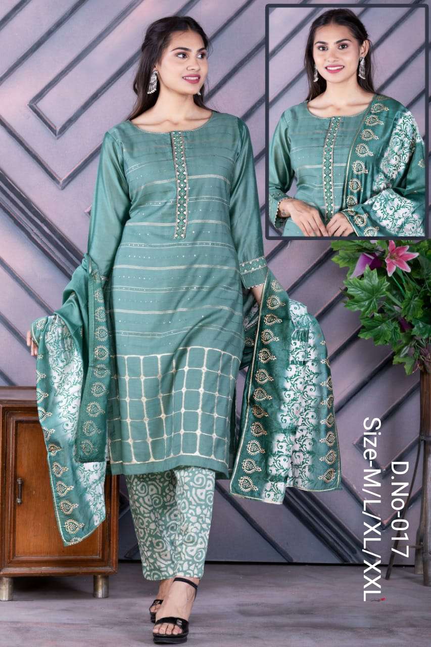 Valas 017 Viscose Chanderi Kurta with Pant & Dupatta