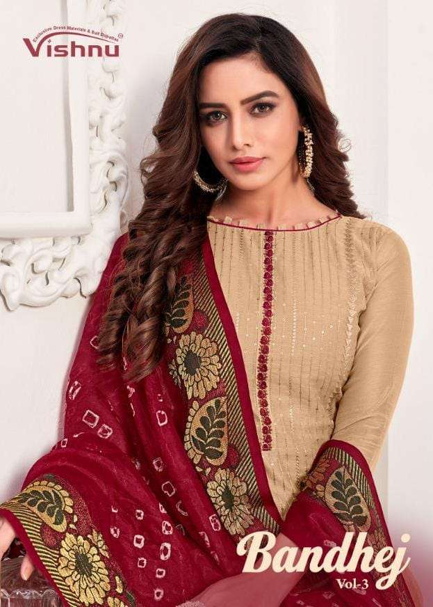 vishnu bandhej vol 3 modal silk fancy dress materials