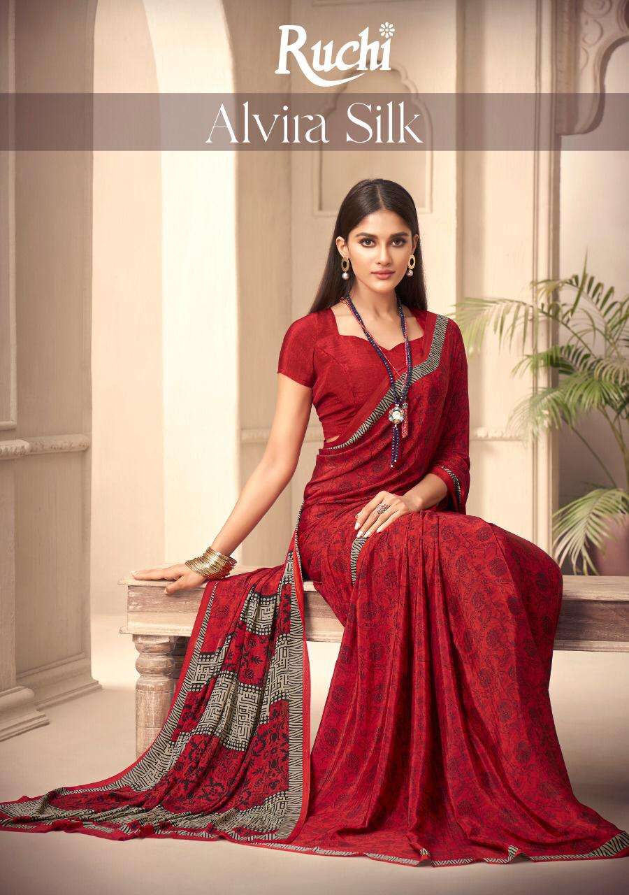 alvira silk by ruchi crape silk printed daily wear sarees