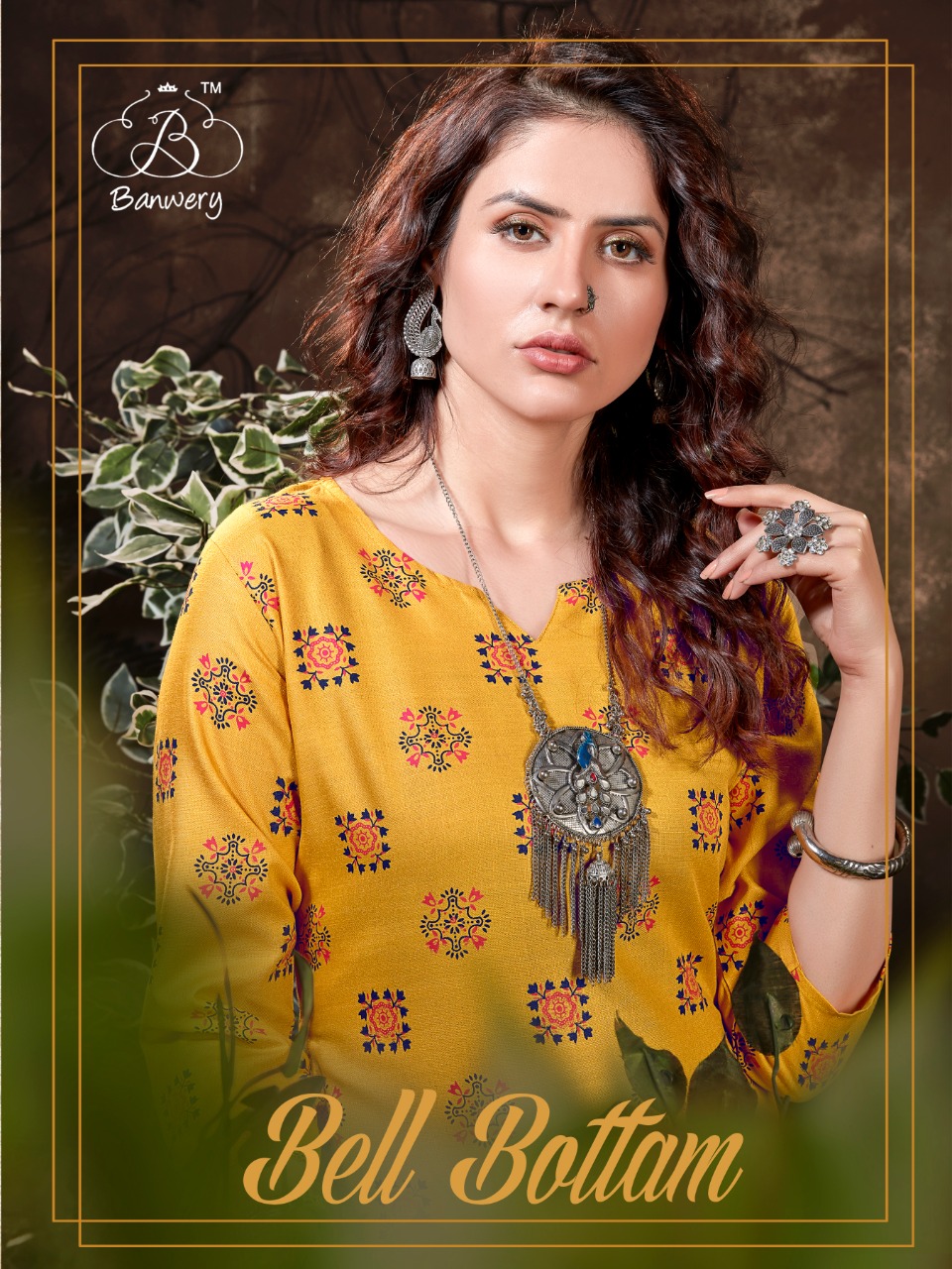 Banwery Bell Bottam Magic Slub Printed Kurti With Pant At Affordable Price