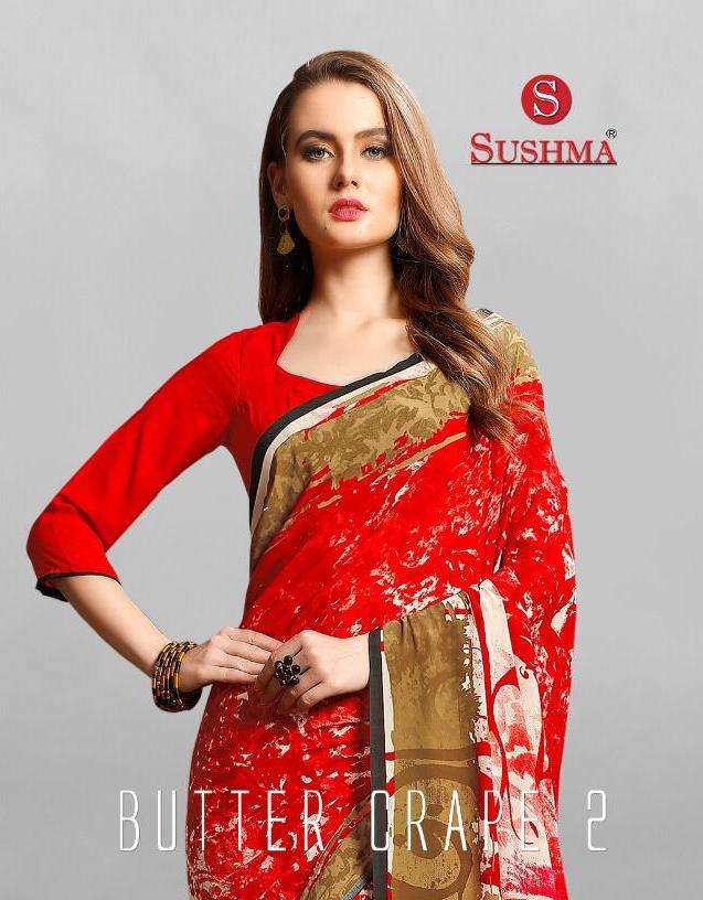 butter crape vol 2 by sushma printed crape daily wear sarees