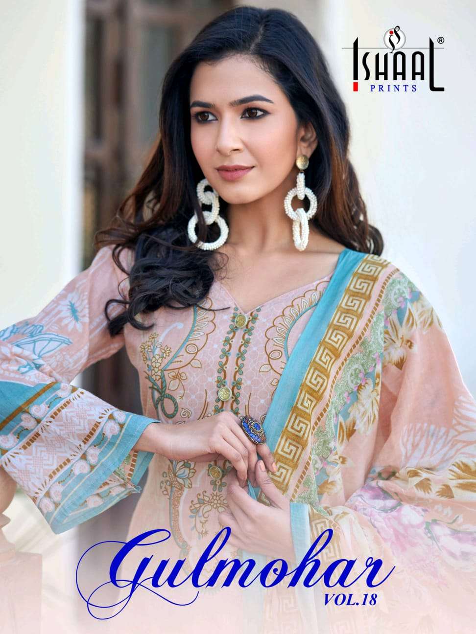 ishaal prints gulmohar vol 18 lawn printed suits with low price 