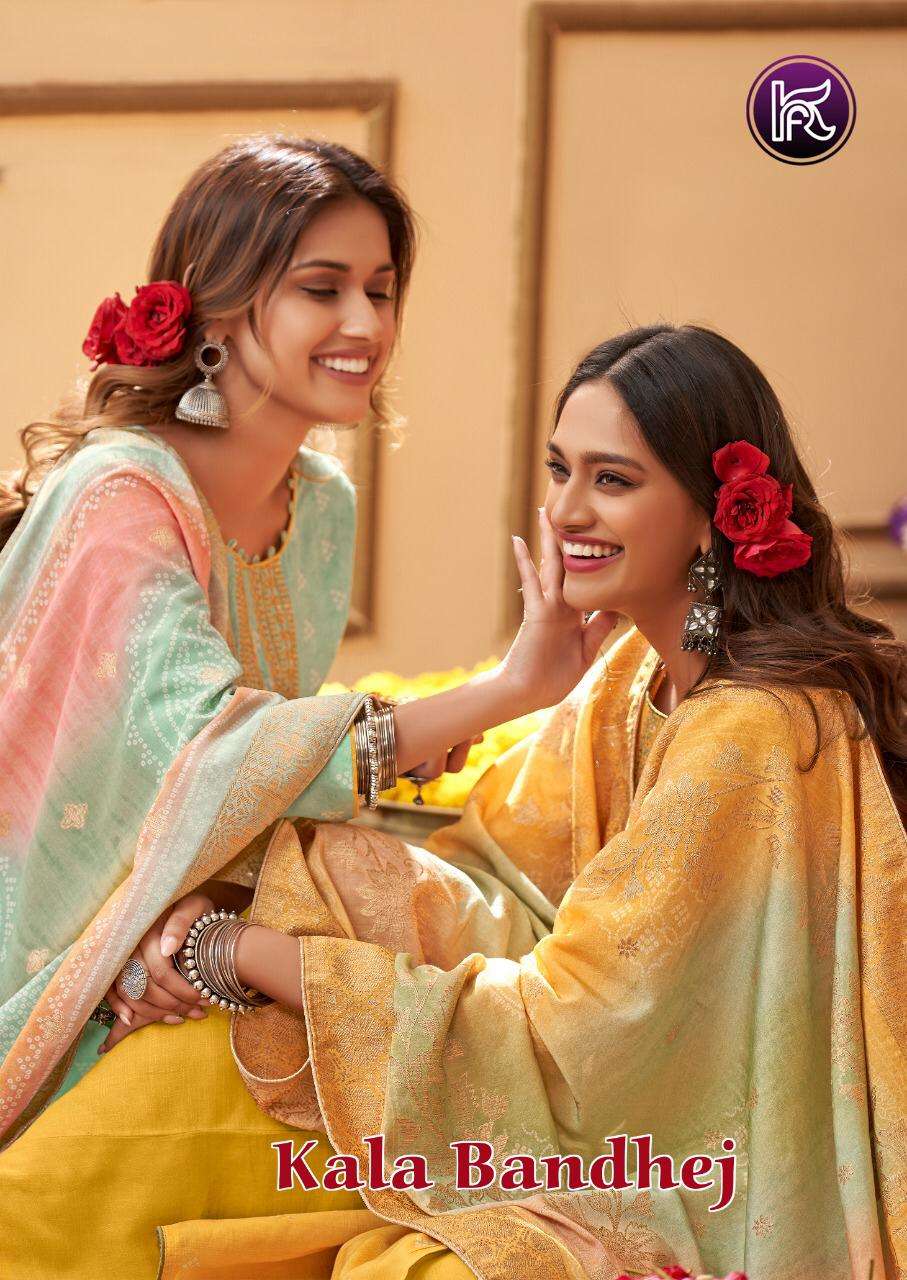 kala fashion bandhej cotton designer summer wear fancy salwar kameez