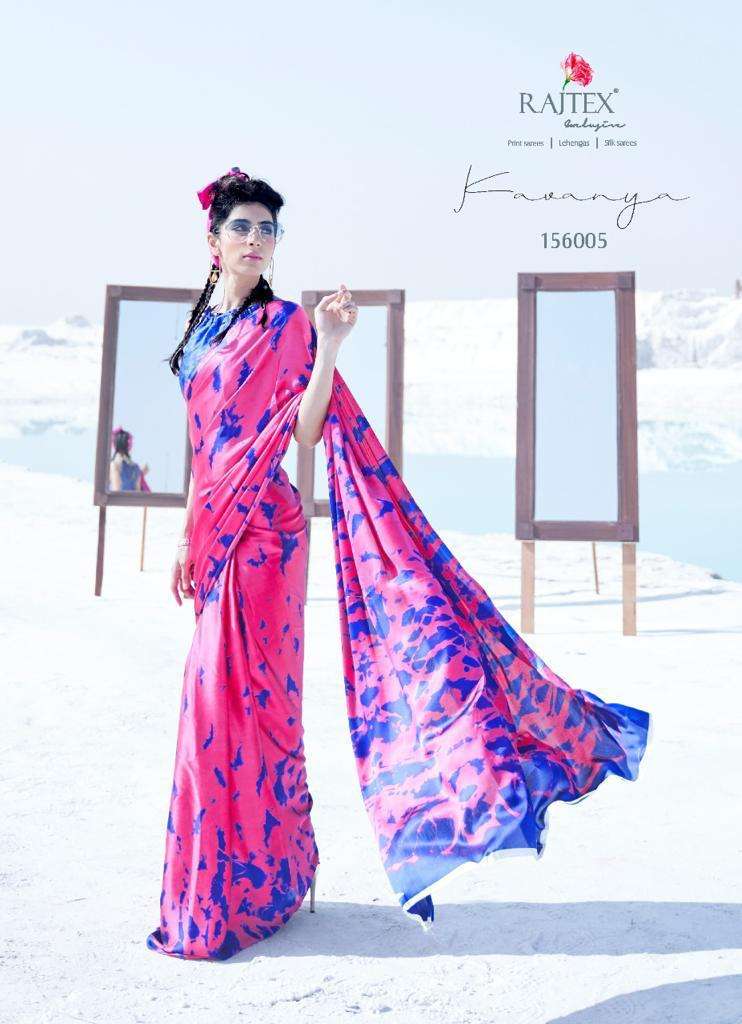 kavanya by rajtex japan satin crape printed fancy sarees