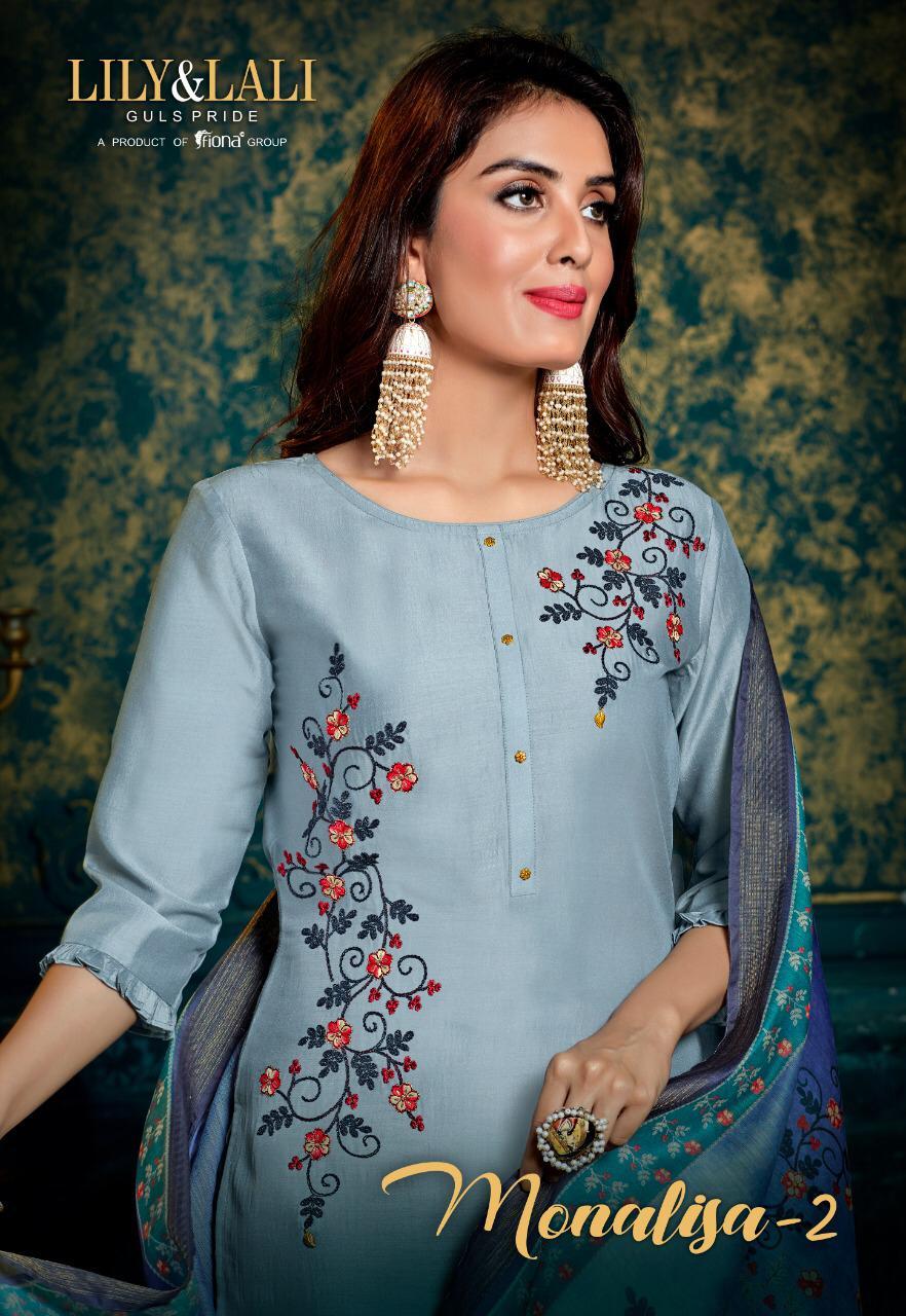 Lily And Lali Monalisa Vol 2 Bemberg Silk With Embroidery Readymade Salwar Suit