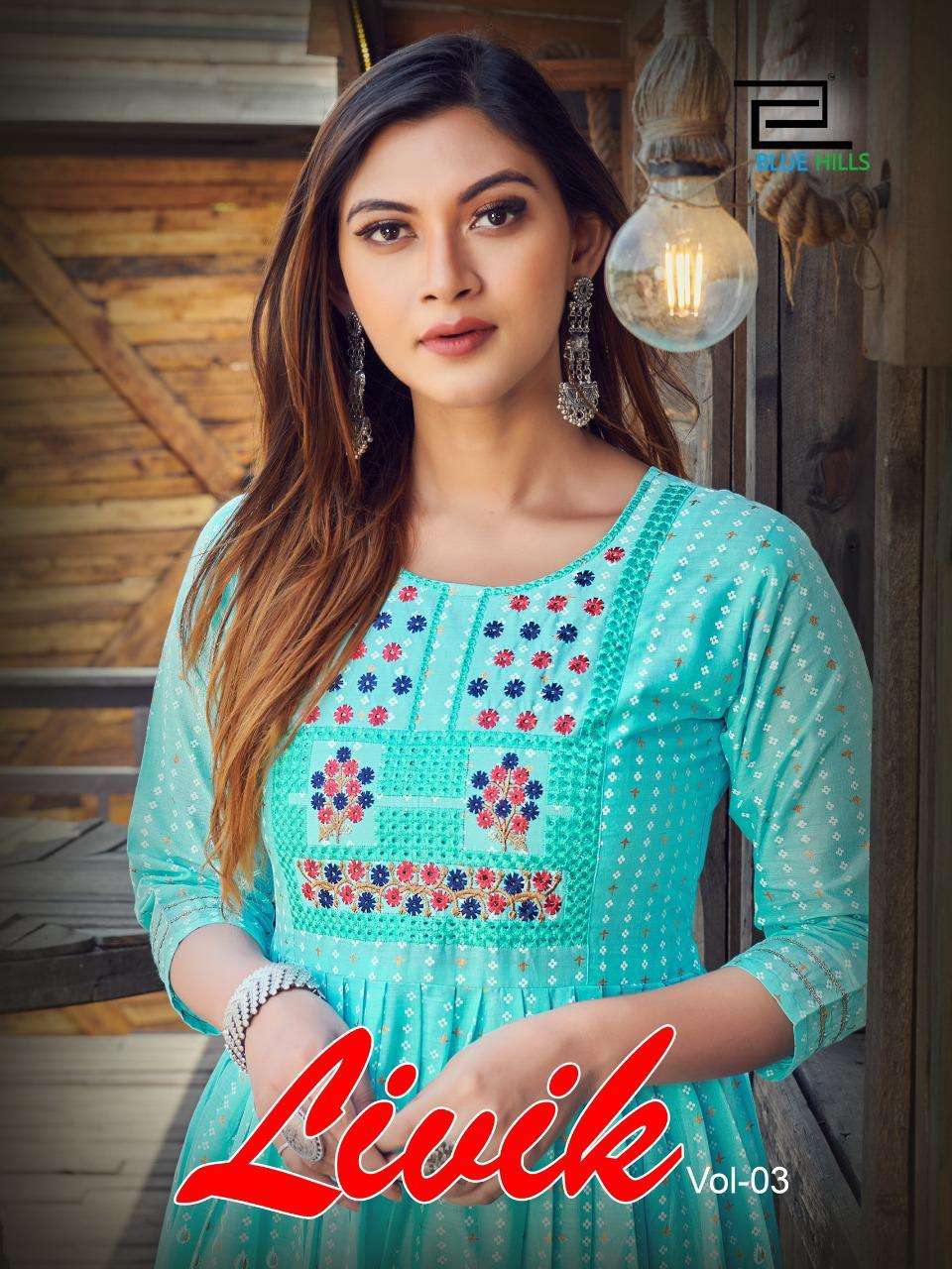 livik vol 3 by blue hills cotton long gown party wear collection