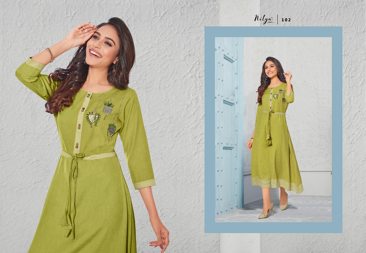 Lt Nitya Present Samaira Cotton Stylish Kurti With Matching Mask
