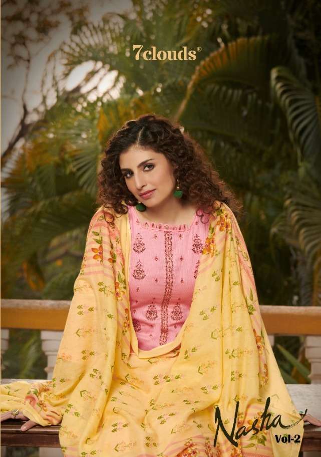 nasha vol 2 by 7 clouds pure jam kashmiri work suits collection