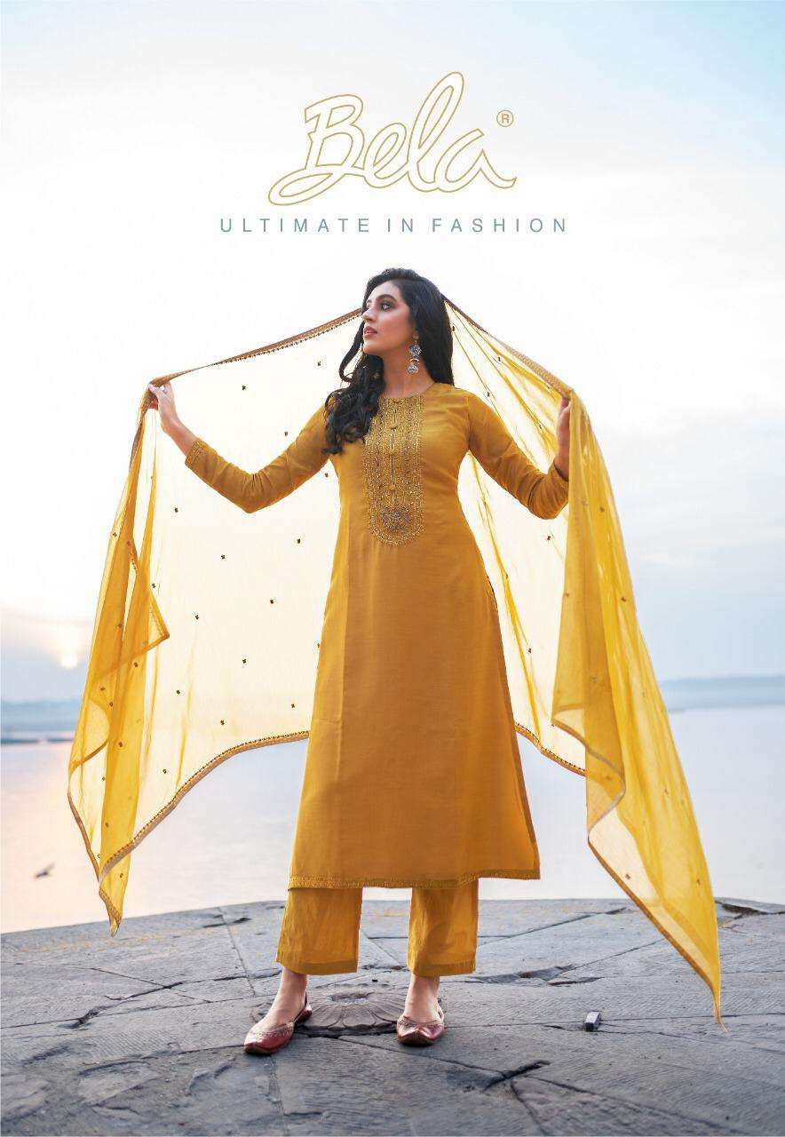 nirvana by bela 1800-1808 series cotton silk indian designer suits