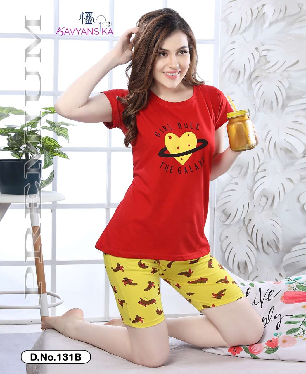 premium vol 131 by kavyansika hosiery cotton short night suits