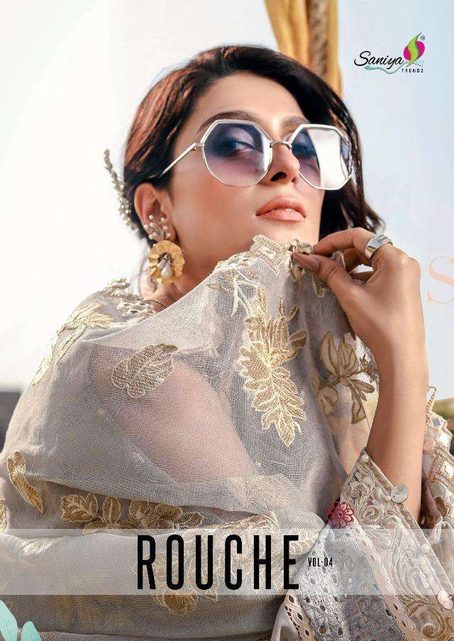 rouche vol 4 by saniya trendz cambric embroidery pakistani salwar kameez