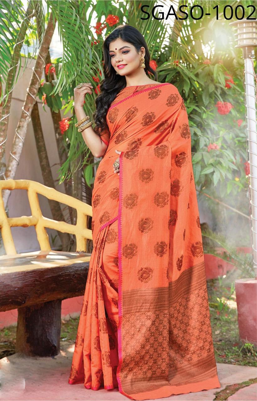 Sangam Asopalv Cotton Handloom Saris Wholesaler In Surat