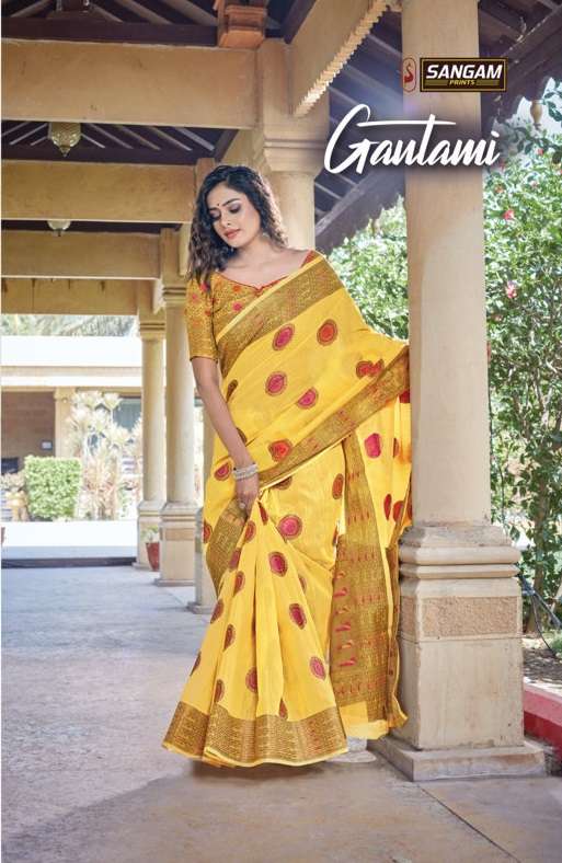 sangam prints gautami handloom cotton designer saris wholesaler