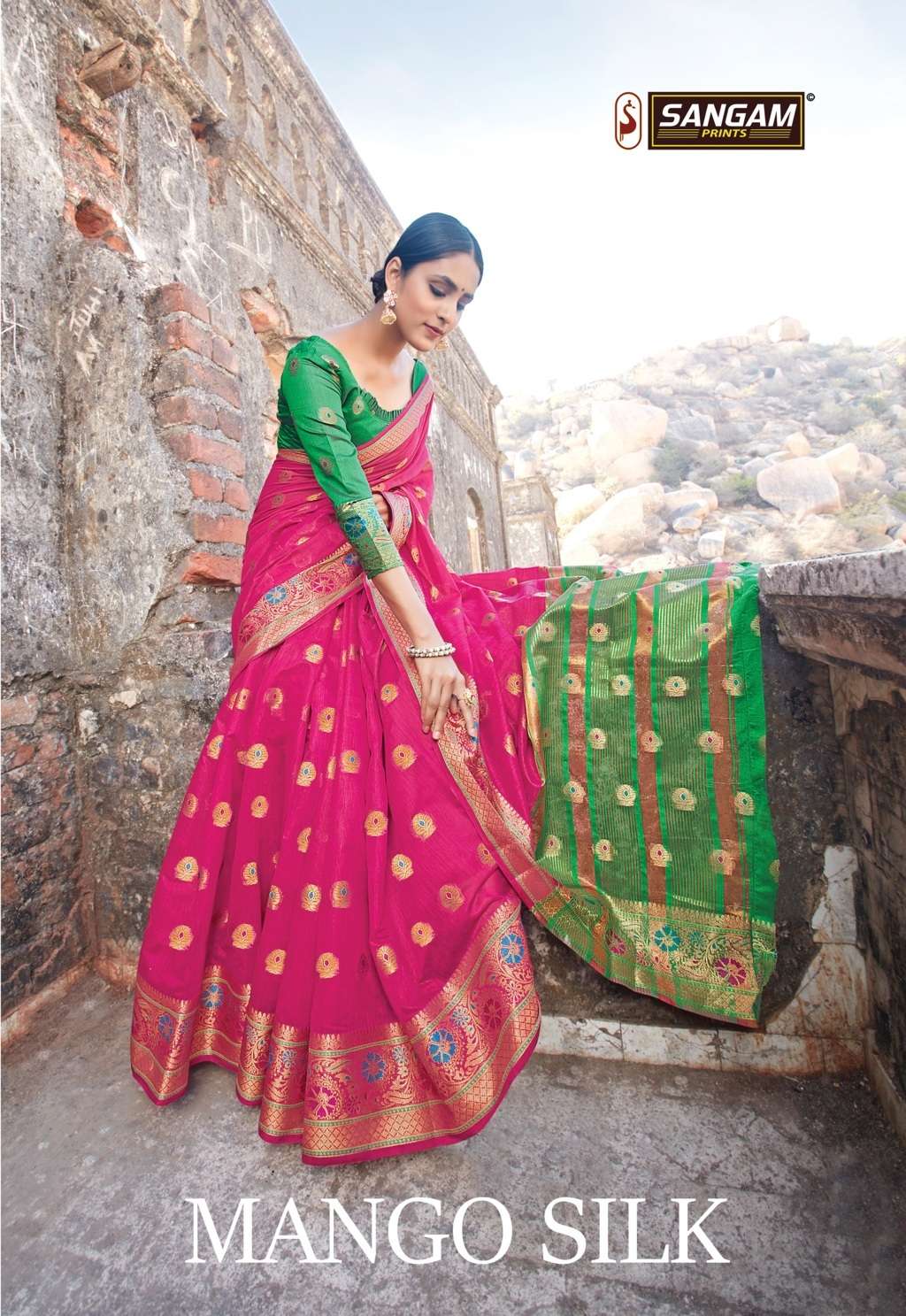 sangam prints mango silk vol- 2 cotton saris wholesaler