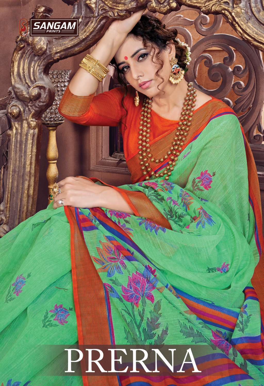 sangam prints prerna cotton printed saris wholesaler