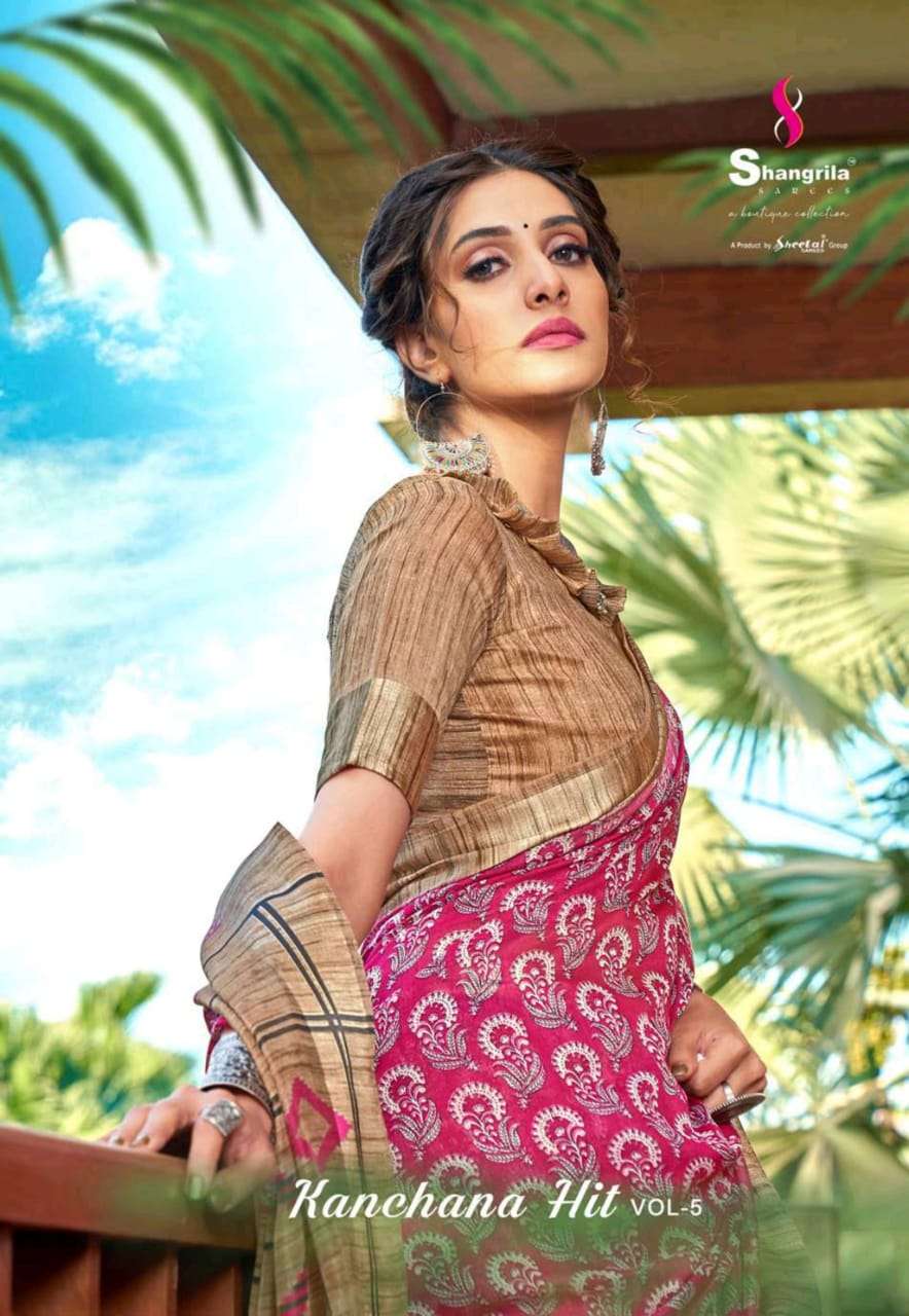 shangrila kanchana hit vol 5 linen cotton designer sarees