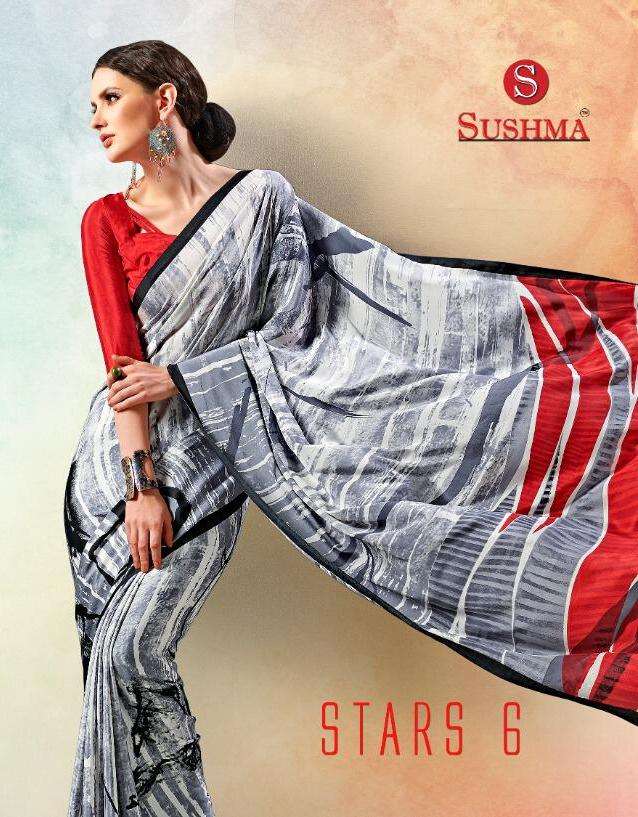stars vol 6 by sushma crape printed fancy sarees
