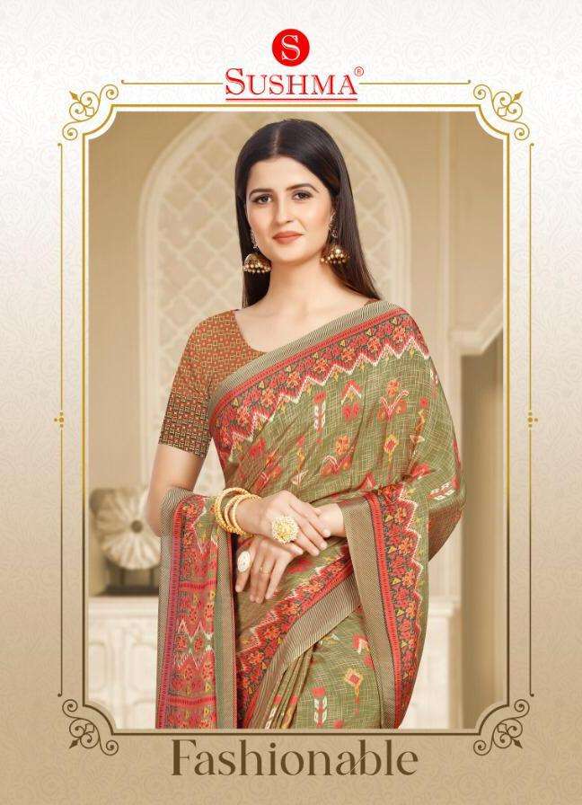 sushma fashionable crape printed fancy sarees